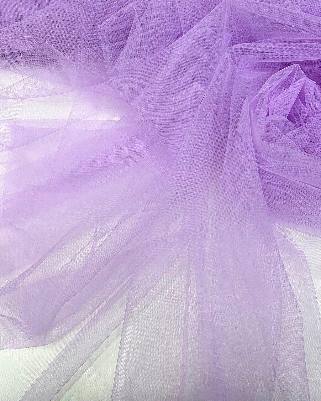 Lavender Nylon Tulle Fabric by the Yard, 63" Wide Soft Stretch Mesh Fabric for Veils, Wedding Dresses, Decor & Sewing